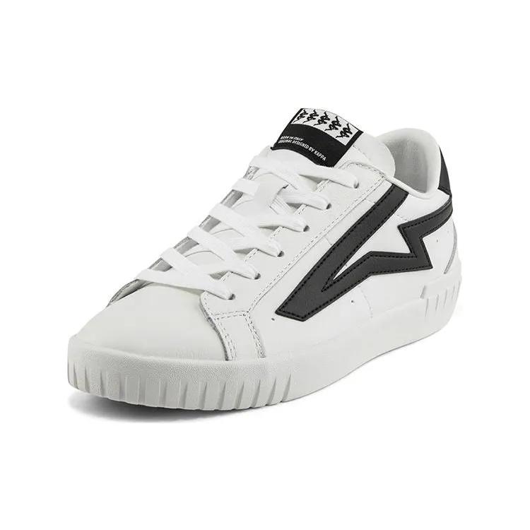 Kappa Slip Resistant Abrasion Resistant Low top Skateboard Shoes Women's White Black (Unisex) Skate Shoes K0BW5CC28 012A