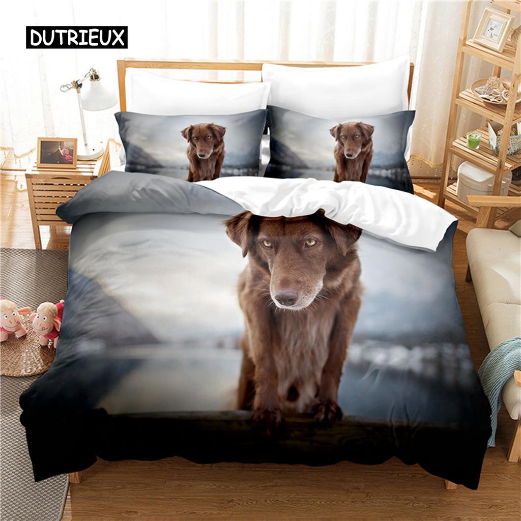 Комплект постельного белья Snow Dog, комплект пододеяльников, постельное белье с 3D-печатью, комплект постельного белья размера Queen, модный дизайн