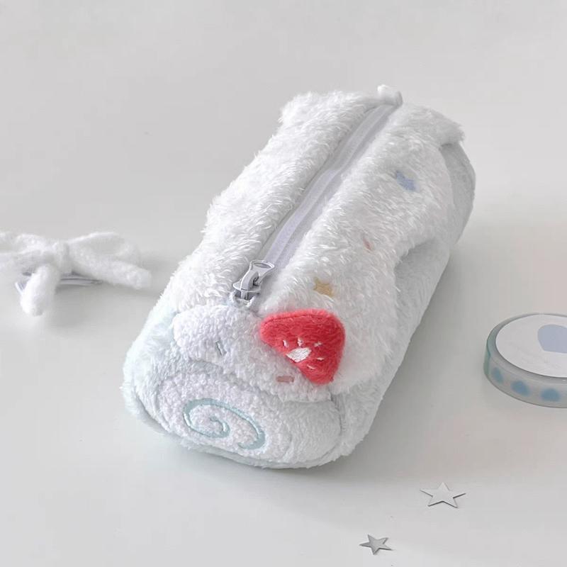 1 шт. Милый Кремовый Шוויцролл Мягкий Плюшевый Пенал на Молнии Большой Вместимости Школьника Сумка для Хранения Канцелярских Принадлежностей