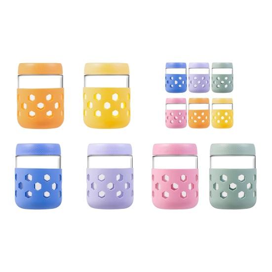 Стеклянные банки Мейсона Yousheng с силиконовыми рукавами 16 унций Герметичные банки для приготовления еды Герметичные контейнеры без BPA для овсянки на ночь, йогурта, перекусов