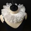 Elegant Ruffled Lace Fake Collar Layered Clown Neck Collar Tie Cosplay Costumes Accessories Sweet Detachable Collar Shawl Wrap
