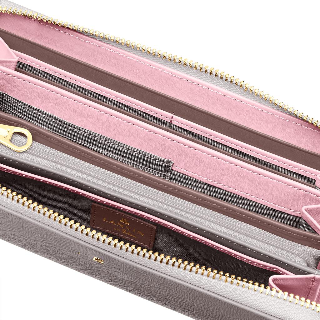 LANVIN en Bleu Люксембург Цвет Круглый Кошелек на Молнии Длинный, Женский, Серый, 481179-20