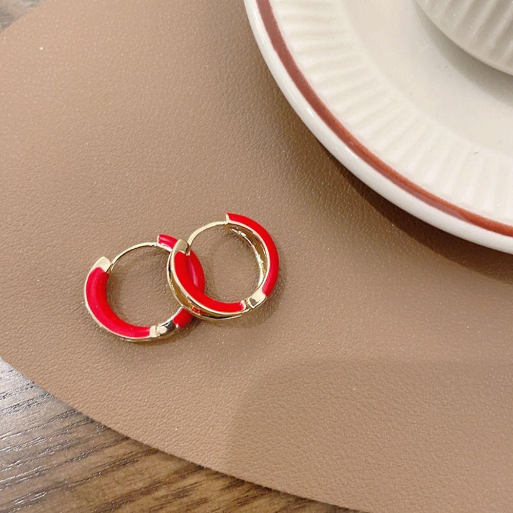 Серьги-кольца с капающим маслом, ювелирные аксессуары, серьги-кольца с эмалью в винтажном стиле, для девочек