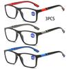 3PCS Sports Anti-blue Light Eyewear Reading Glasses Men Women Black Red TR90 Frame Presbyopia Eyeglasses +100 To+400 Glasses