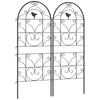 Rankgitter Metal 2 Piece Set For Inserting Rust Free Plant Support With Bird Design For Climbing Plants 50x120 Cm Black