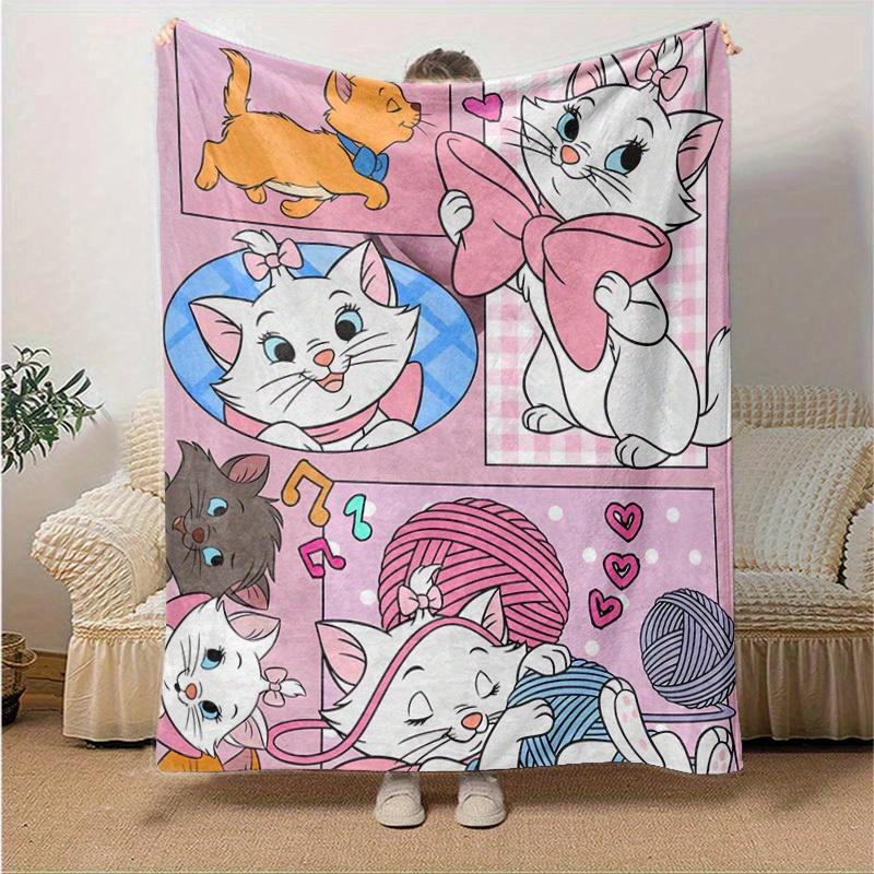 1pc. Cute Marie Cartoon Cat Design Blanket, Seasonal Universal, Home Decoration, Throw Blanket, Cartoon Blankets, Soft Flannel Throw Blanket