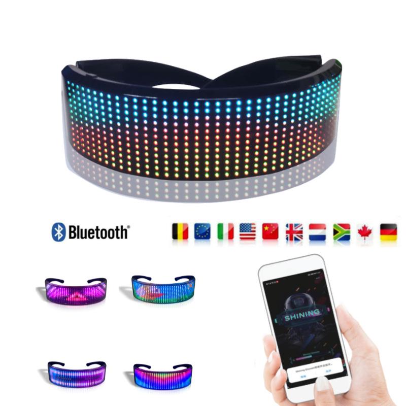 Светодиодные очки Techy с подсветкой и управлением через Bluetooth-приложение для вечеринок и мероприятий