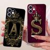 6,1'' Чехол для iPhone 11 Прозрачный Роскошная Корона Крутой Буква от А до Я 2D Плоский Узор Мягкий Корпус Для iPhone A2221 A2111 A2223 Обложка