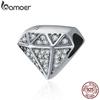 BAMOER Authentic 925 Sterling Silver Luxury Geometric Shape Clear CZ Beads