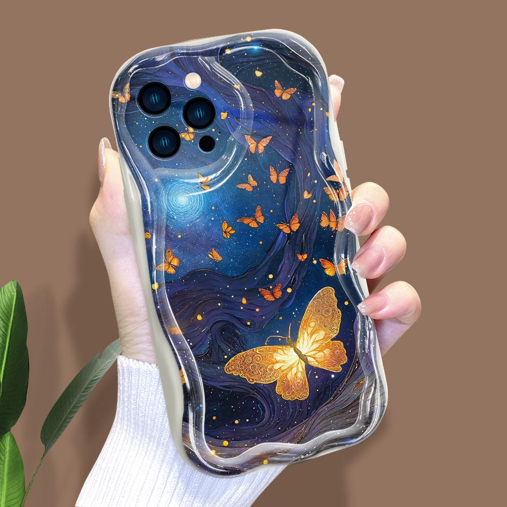 Мультяшный узор кремовая текстура чехол волнистый край мягкий силиконовый чехол для телефона чехол для iPhone Samsung Huawei Honor Xiaomi Redmi Infinix Tecno