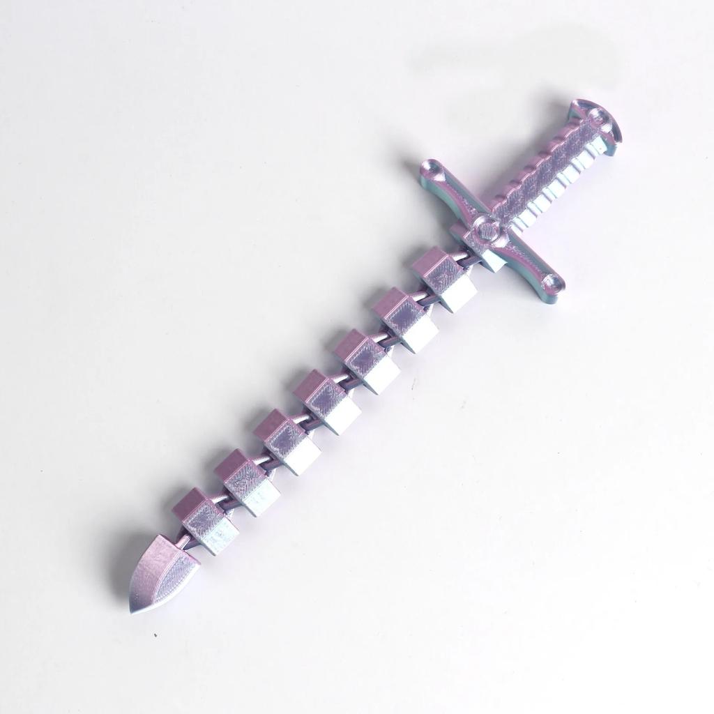 Деформирующийся меч, напечатанный на 3D-принтере, Аксессуары для интерьера, Хлыст, Согнутый, Деформированный, Растянутый, Фиксирующийся, Гибкие мечи, Украшения для дома