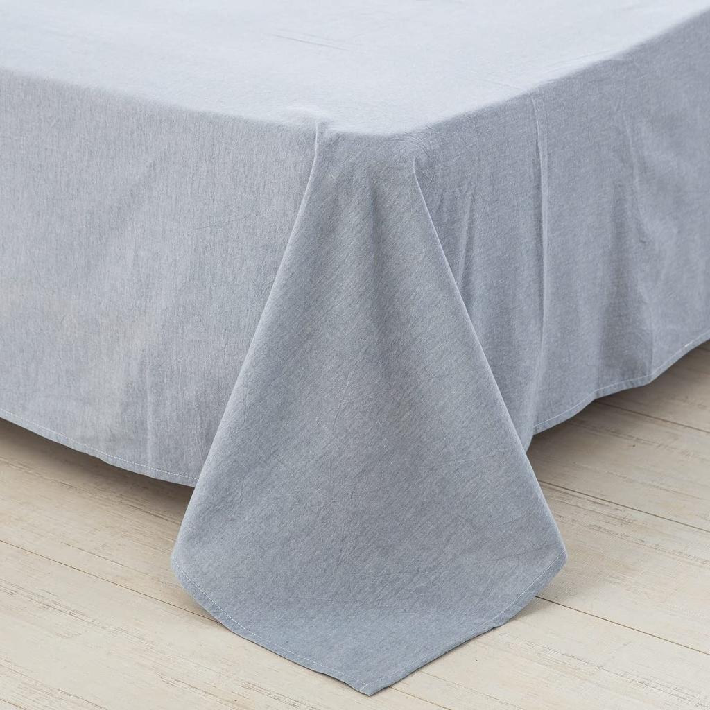 Простыня king size (250x290см), простыня, верхняя простыня из органического хлопка, 100% стираный хлопок, однотонный светло-голубой