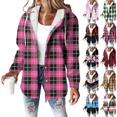 Толстовки женские зимние теплые толстовки на пуговицах с капюшоном и завязками на шнурке с принтом куртка пальто