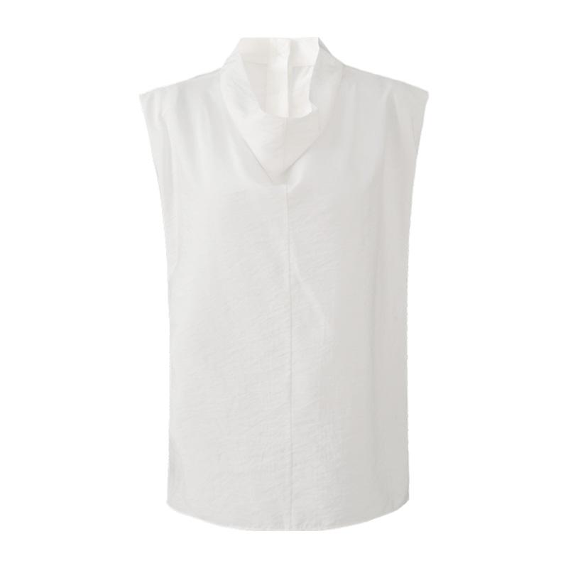 Artistic Swinging Collar Pinched Mulberry Silk Sleeveless Shirt Women's Clothing Vest Temperament Lightweight Small Shirt