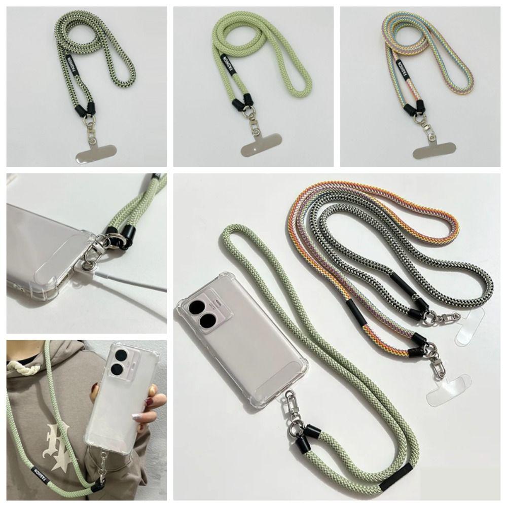 Weave Phone Lanyard Neck Rope with Patch Cell Phone Hanging Cord Phone Case Accessories