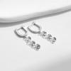 MODIAN 925 Silver Sparkling Luxury Clear CZ Swing Dangle Earrings Classic Wedding Drop Earrings For Women Jewelry
