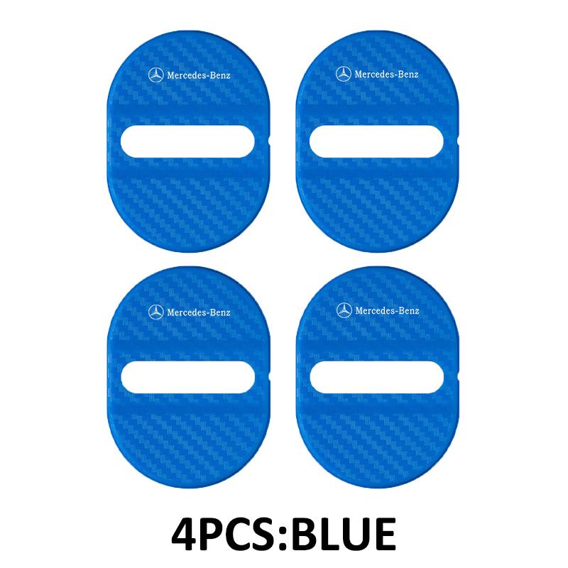 For Benz 4PCS Car Door Lock Anti Rust Sleeve Carbon Fiber Pattern Protective Accessories CLS SLK Sport ML C200 C260 C300 W205
