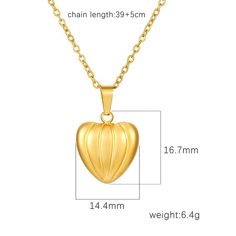 Love pumpkin titanium steel necklace female personality Internet celebrity niche design collarbone chain colored love stainless steel jewelry