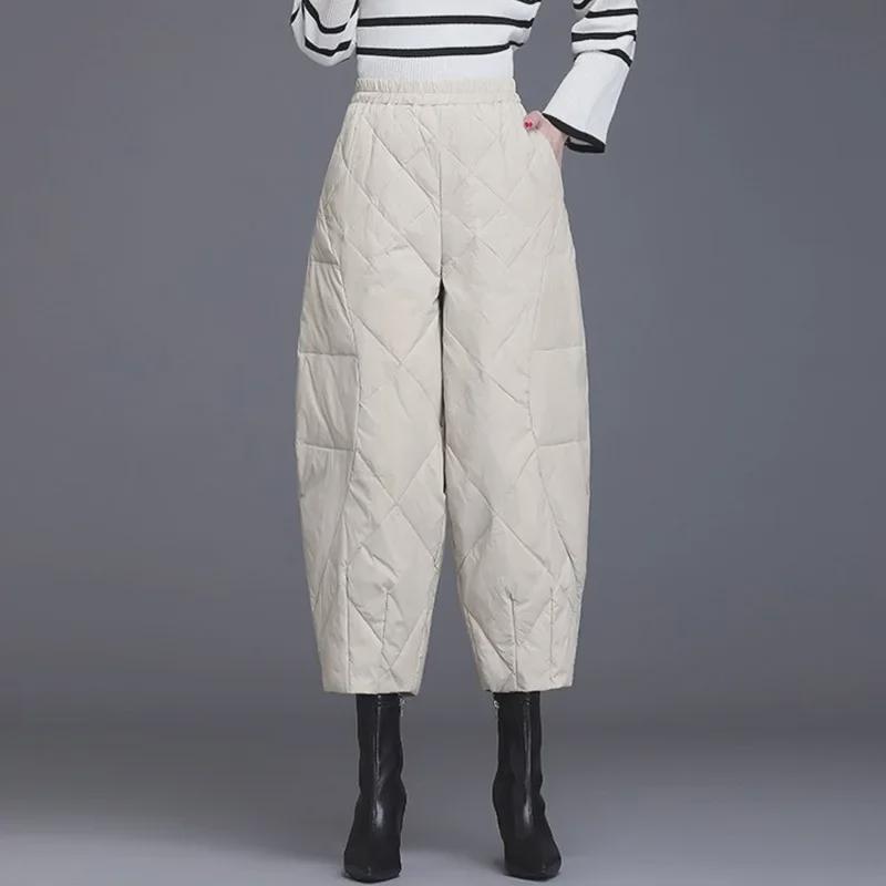2024 Теплые легкие хлопковые шаровары с высокой талией