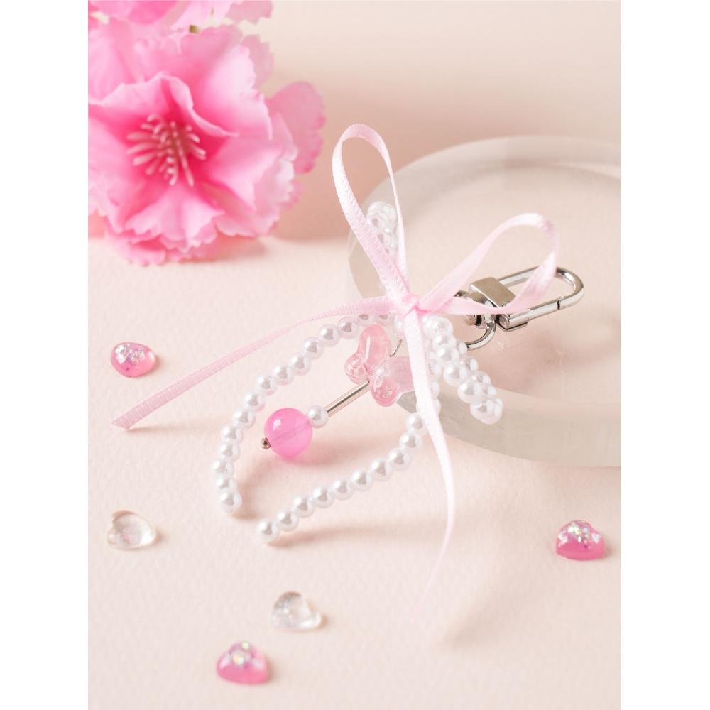 Брелок с бусинами из ленты Daiso