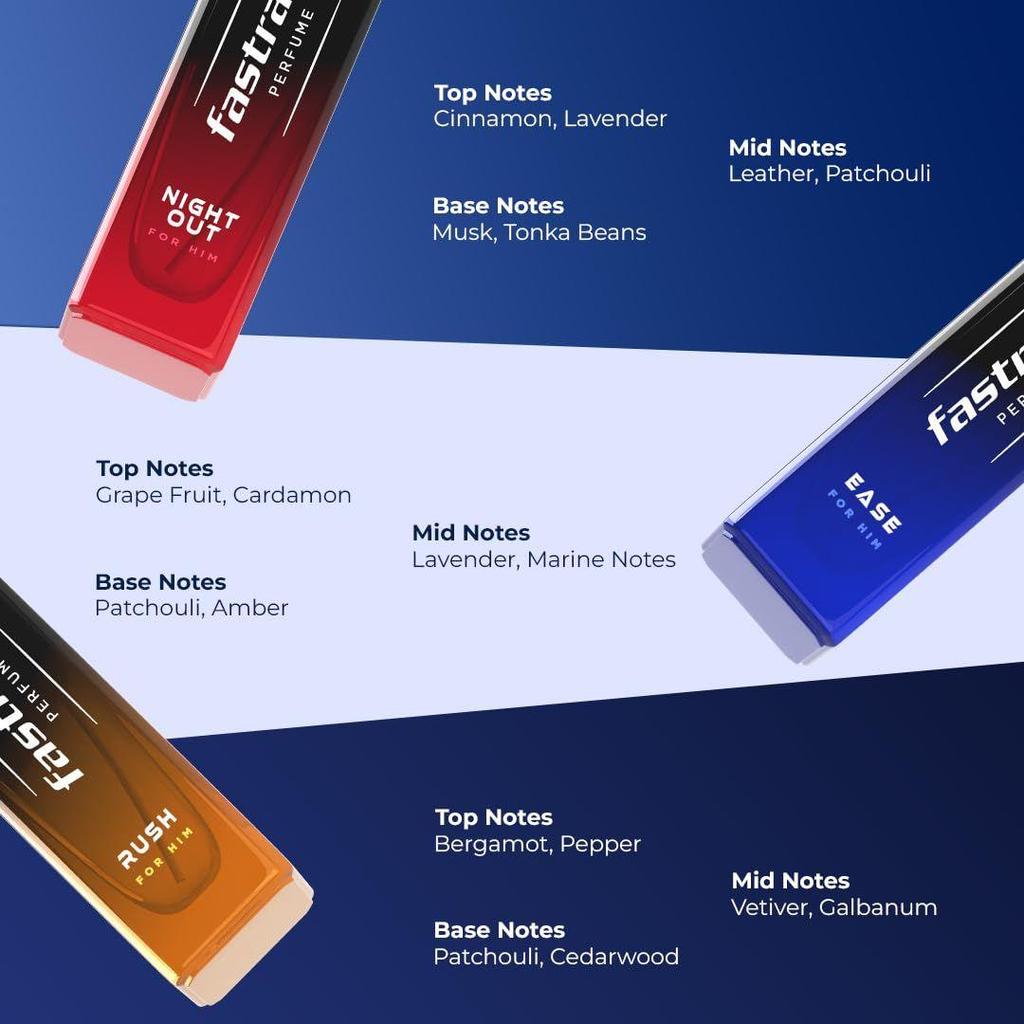 Подарочный набор парфюмерии Fastrack для мужчин – Ease, Night Out &