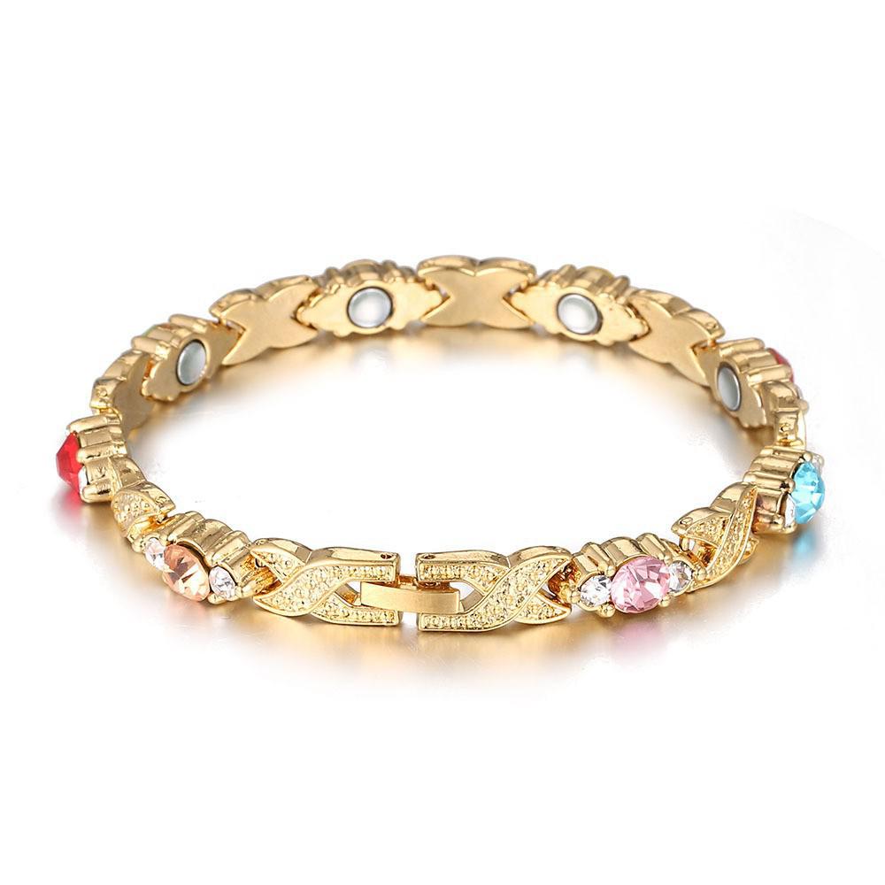 European & American Fashion Magnetic Bracelet with Colored Diamonds - Trendy, Versatile, and Cool Women's Bangle