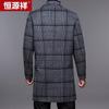 Мужское шерстяное двустороннее пальто средней длины в клетку от Hengyuanxiang