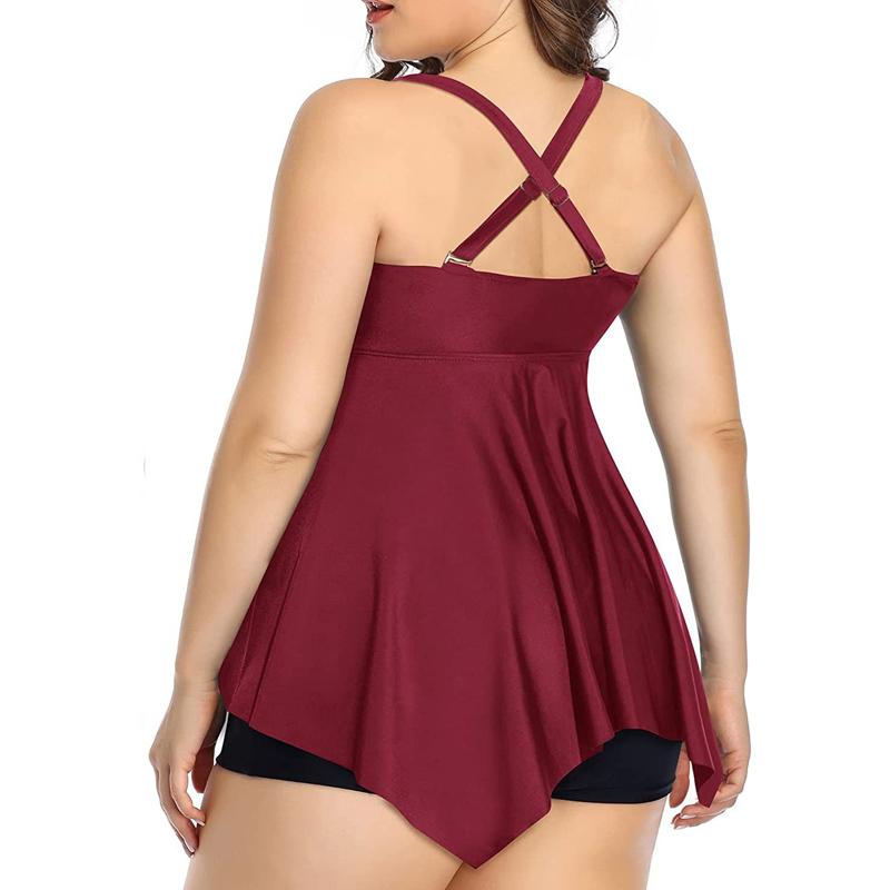 Summer Bikini Tankini Swimsuits Women One Piece Swimsuit Plus Size Sexy Halter Skirt Shorts Female Bathing Suit Beachwear