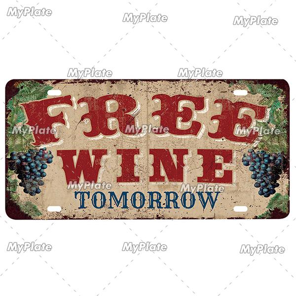 Vintage Wine & Coffee Metal Tin Sign - 15x30cm Plate, Man Cave Bar Wall Decor, Home Art Poster, 1pc