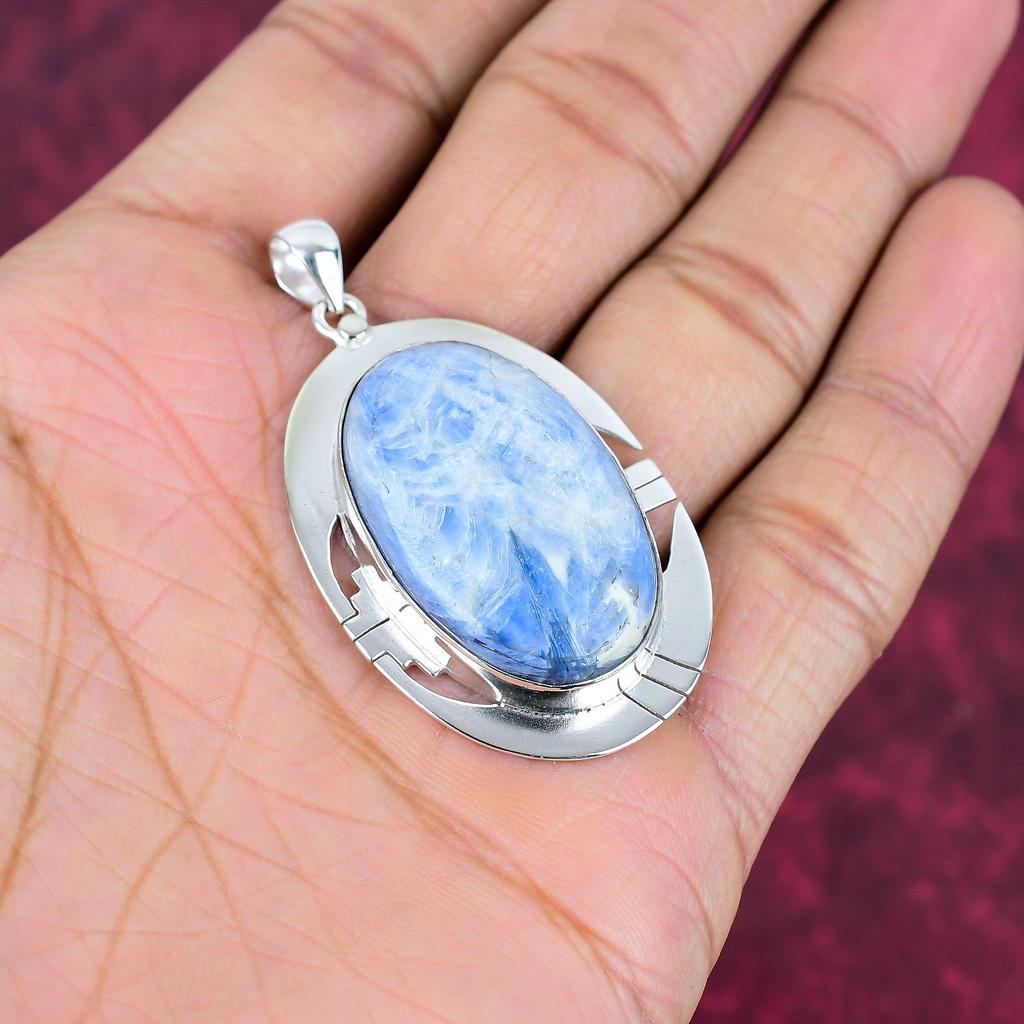 Подвеска из стерлингового серебра 925 пробы с кианитом, ювелирные изделия с подвеской из драгоценных камней ручной работы, подарки для жены, абсолютно новый кулон