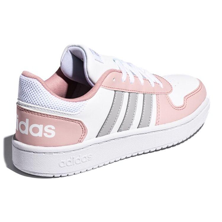 Adidas Neo Hoops 2.0 Comfortable Low-Top Sneakers Women Sneakers Pink White Silver FW5855