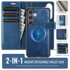 2-in-1 Magnetic Detachable Wallet Case for Samsung Galaxy S25/S25 Plus/S25 Ultra/S25 Edge - PU Leather, Card Slots, Wireless Charging, 360° Protection