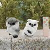 1Pc Figurines New Year Miniatures Table Decorations Plush Mini Simulation Ornaments Artificial Owl Fake Animal