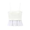 Kaslead New Arrival Women's Clothing Fashion Style Fashion Color Contrast Poplin Camisole Straight Collar Top 2140777