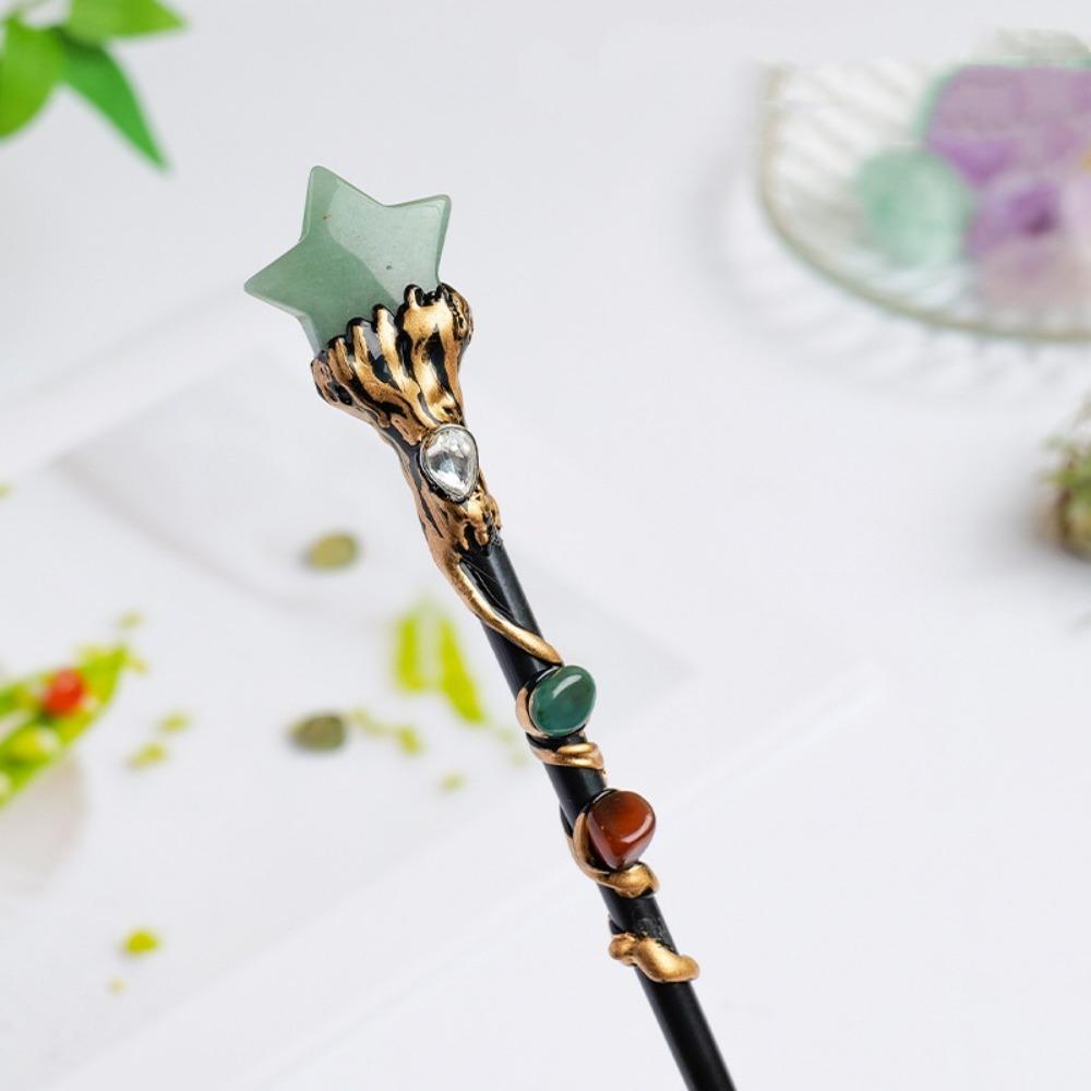 DIY Handmade Crystal Magic Wand Halloween Prop Magic Scepter Creative Fairy Stick Women Girls