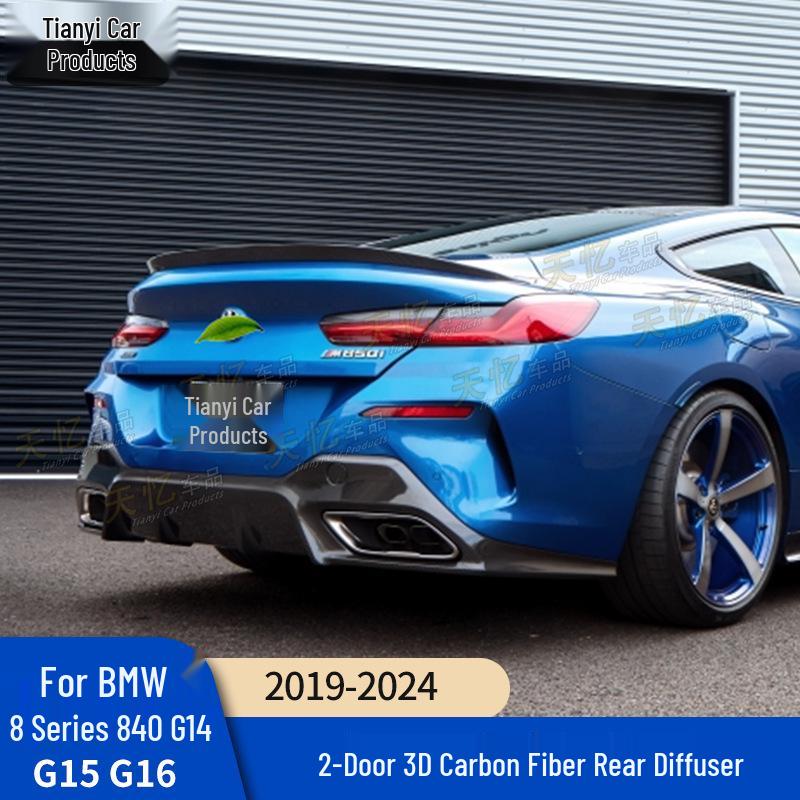 BMW 8 серии G14 G15 G16 840i 3D Стиль Углеродное волокно Задний диффузор кузова Комплект