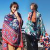 Женский двусторонний шаль из хлопка и льна: Солнцезащитный шарф для весны/осени, летний шарф в корейском стиле, шелковое пляжное полотенце для побережья.