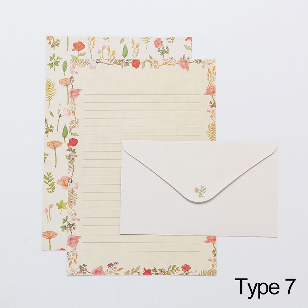 Printing Floral Pattern Variety Designs Writing Paper 6PCS Letter Stationery With Envelopes 3PCS