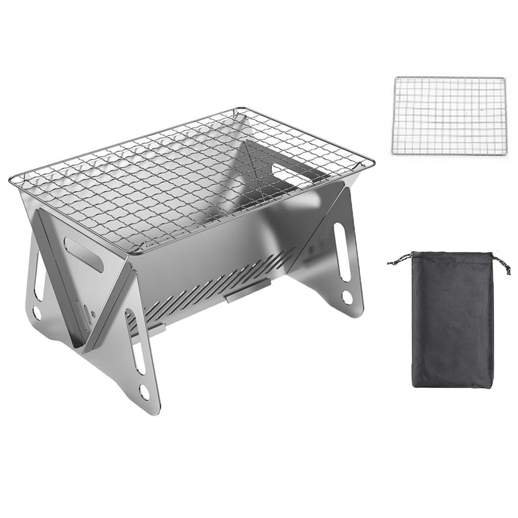 Small-scale Portable Foldable Grills for Travel,Stainless Steel Table Top Grill for Outdoor Cooking,Camping, Backyard Furnace