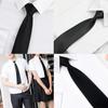 Black Simple Clip On Tie Security Tie Doorman Steward Matte Funeral Tie for Men Women Students