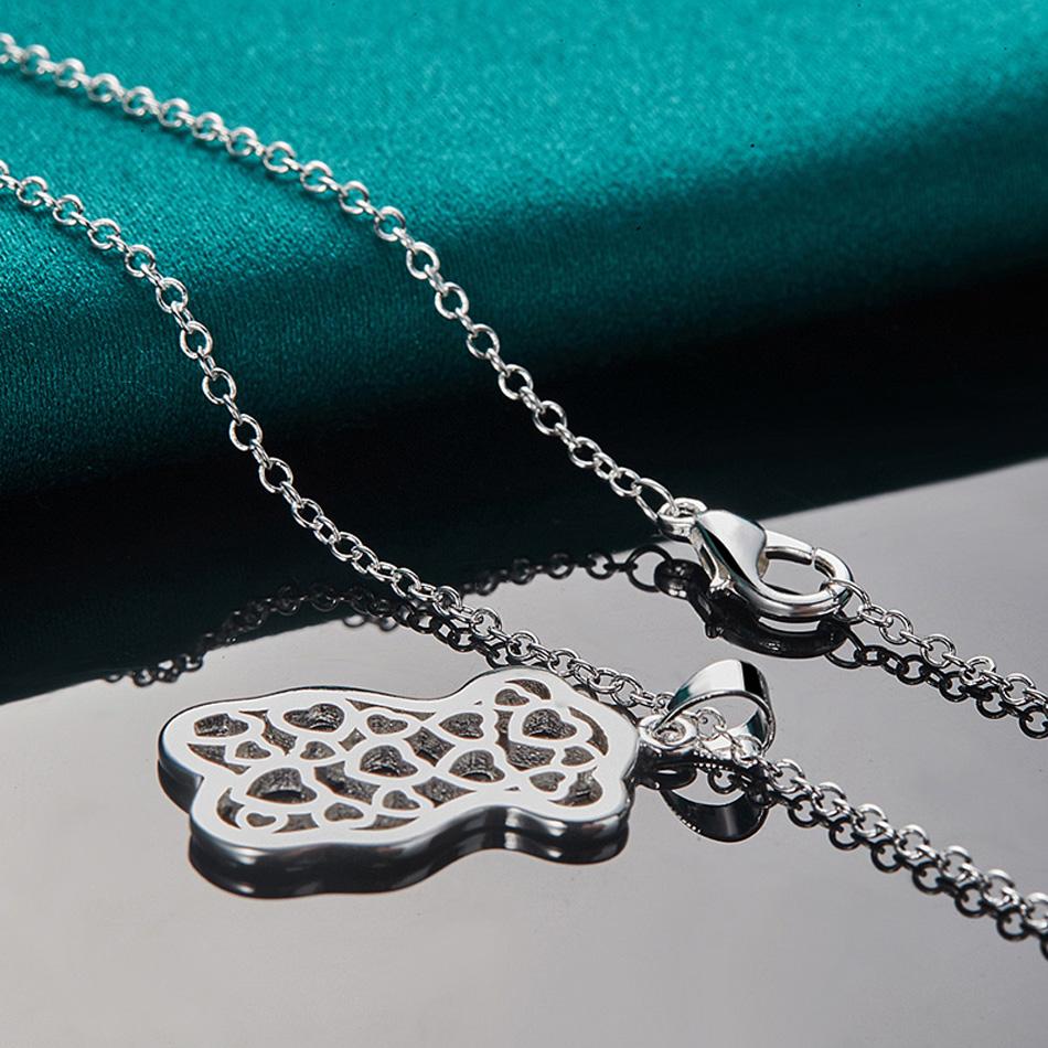 Ожерелье с подвеской «Маленький медвежонок» из стерлингового серебра 925 пробы для женских модных очаровательных ювелирных изделий