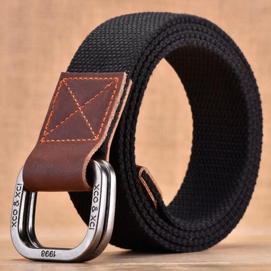 Женский и мужской парусиновый ремень с двойной пряжкой и пряжкой, простой повседневный универсальный молодежный пояс-карго, спортивные джинсы на открытом воздухе, аксессуары