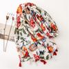 Ethnic Style Colorful Floral Print Summer Shawl – Versatile Cotton & Linen Silk Scarf for Women