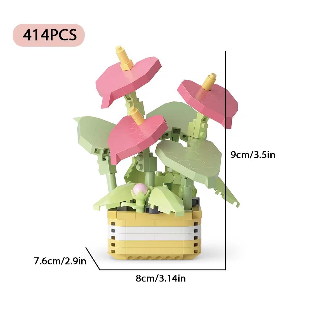 DIY Potted Plants Model Flower Succulents Building Blocks Everlasting Flower Bonsai Tree Gardens Romantic Bricks Kids Kits Toys