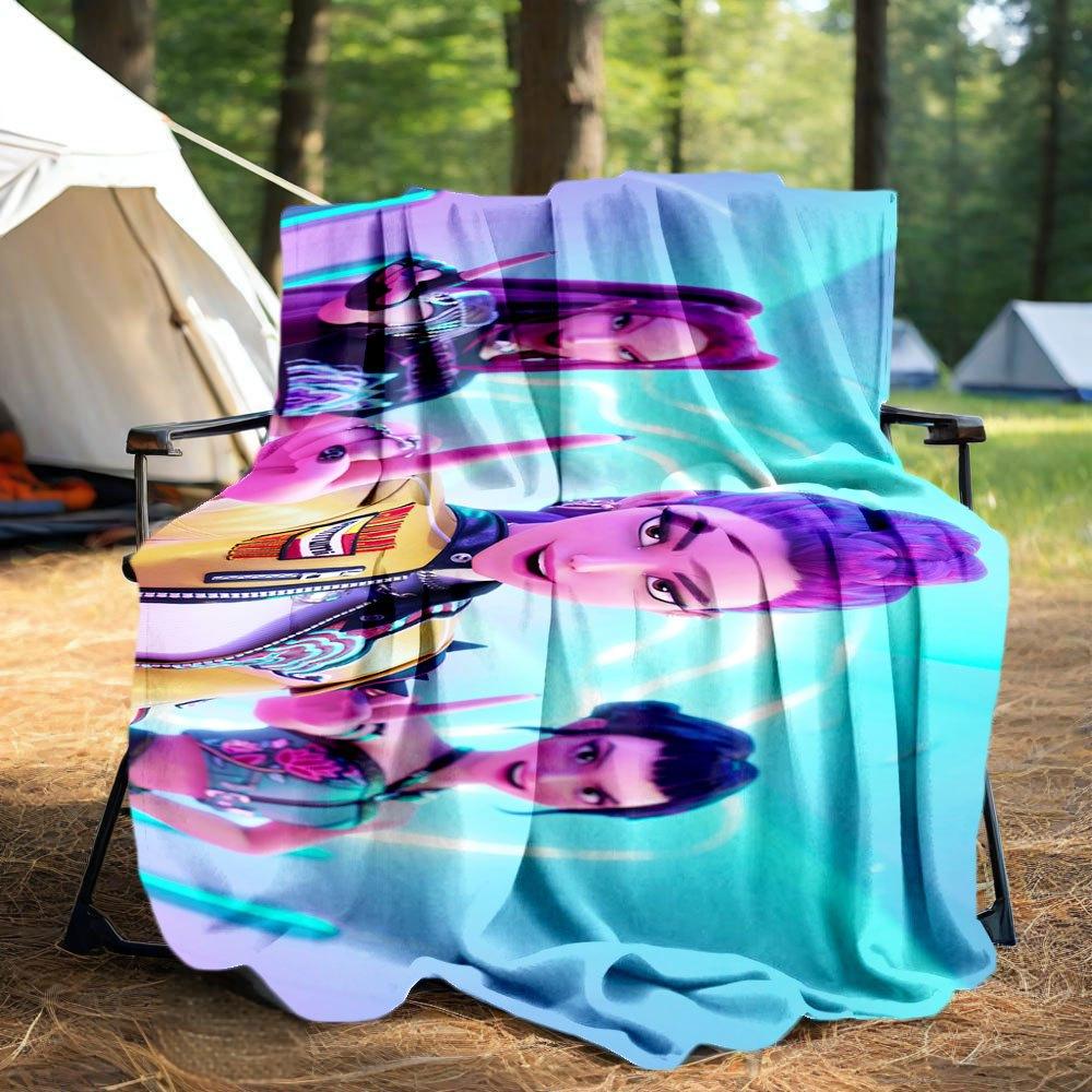 "Future Fashion: Neon Braid Jacket with Embroidered Details"Blanket Lightweight Flannel Throw Blanket for Sofa, Bed, Travel, Camping, Living