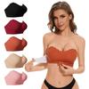 European & American Strapless Non-Slip Silicone Backless Bra with Front Closure for Women