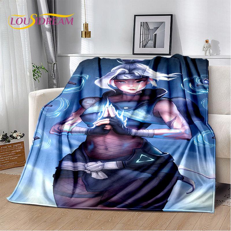 3D HD VALORANT Gamer Cartoon Мягкое плюшевое одеяло, фланелевое одеяло, покрывало для гостиной, спальни, кровати, дивана, чехла для пикника
