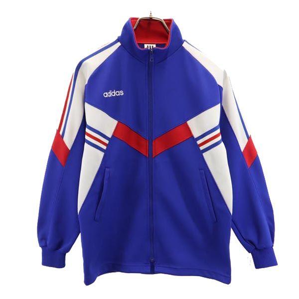 Adidas 80s 90s Made by Descente Track Jacket 160 Blue Jersey Kid's Used