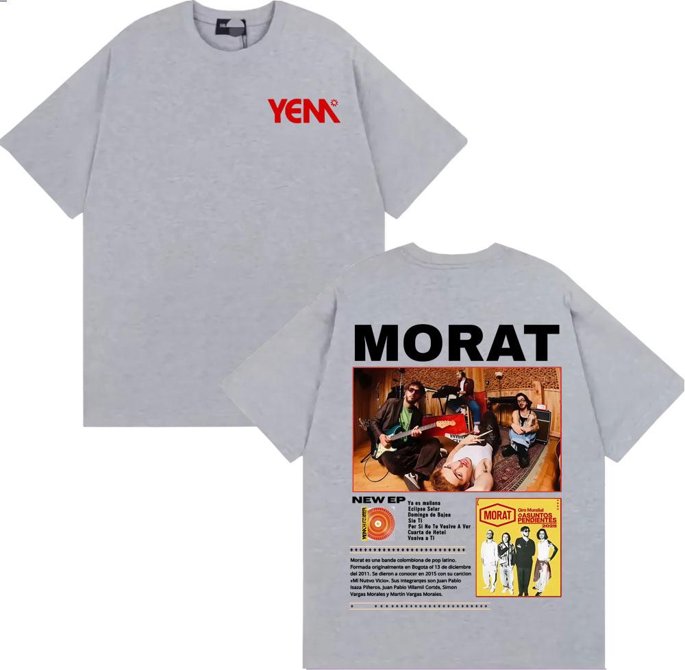2025 Summer Rock Band Morat Asuntos Pendientes Tour Merch Tshirt Mens Fashion Hiphop Pop Music Cotton Tshirt Super Tshirt