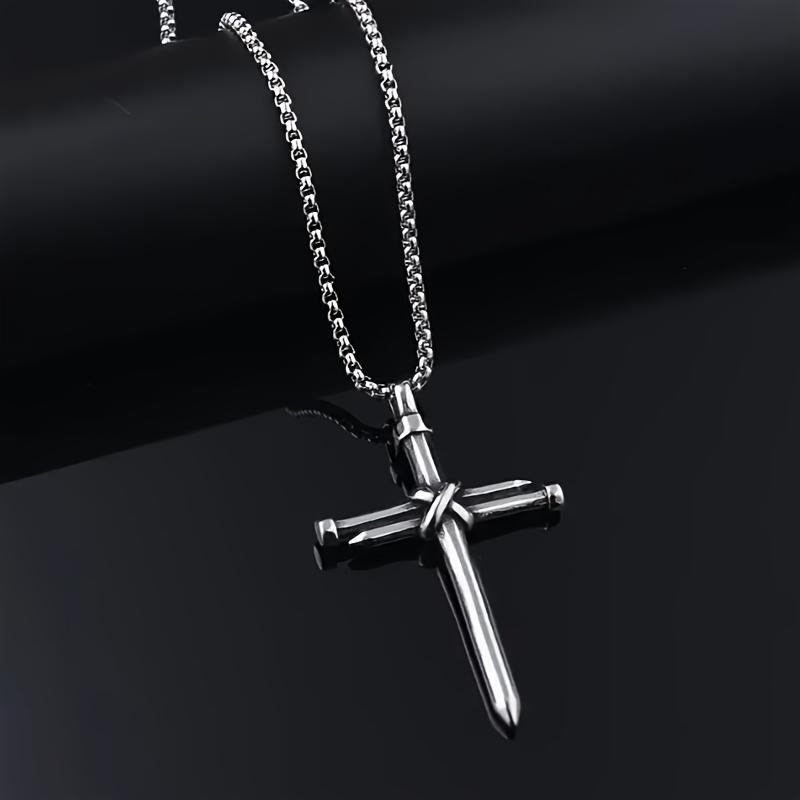 Fashion Cross Pendant Necklace - Simple Unisex Design Titanium Steel Elegant Suitable for Daily Wear 1pc and As a Thoughtful Gift Special Occasions